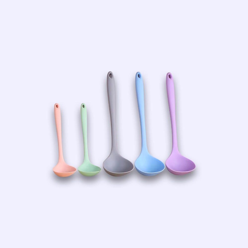 Long Handle Silicone Soup Spoon, Colorful and Practical