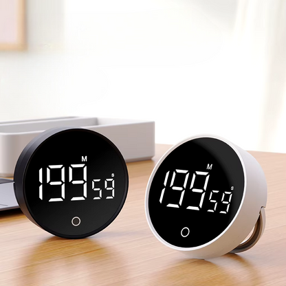 Magnetic LED Kitchen Timer, Round and Smooth Shape with Chic Style