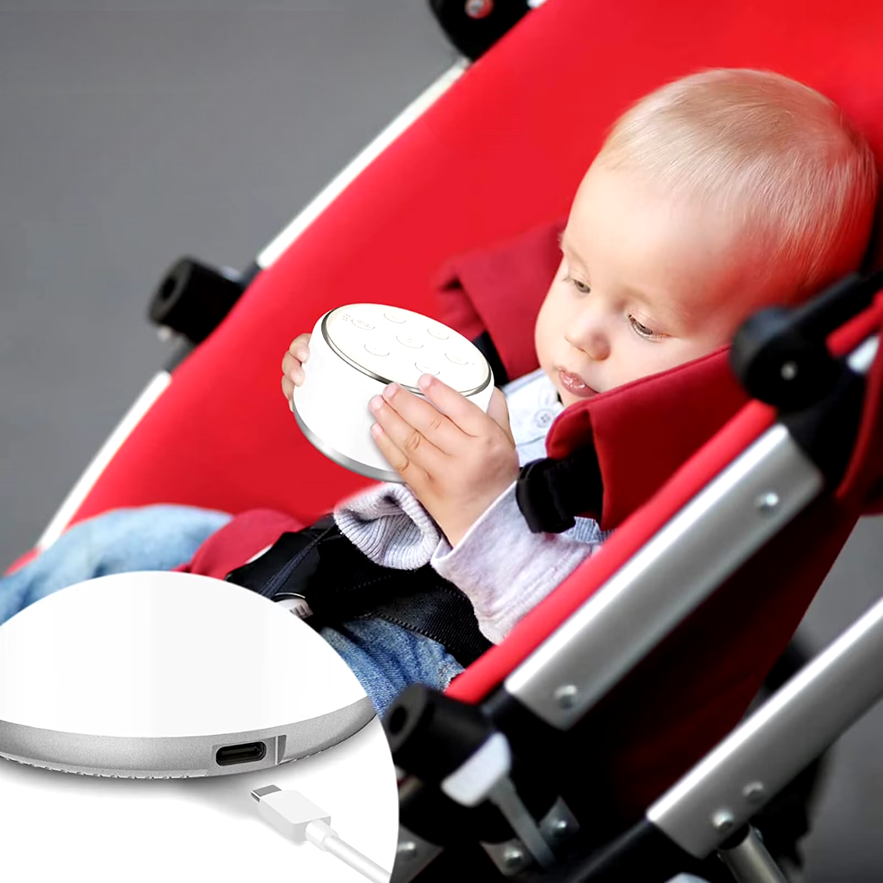 Einschlafhilfe für Babys: 7 Farben, 34 Schlaflieder, über USB wiederaufladbar