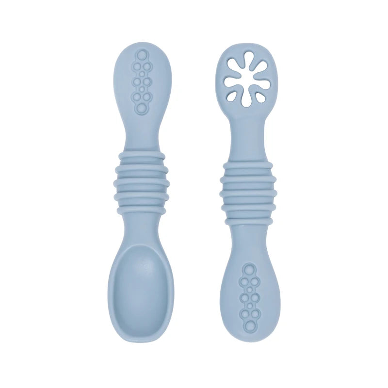 Lot de Cuillère et Fourchette en Silicone pour Bébé sans BPA Idéal pour l'Apprentissage