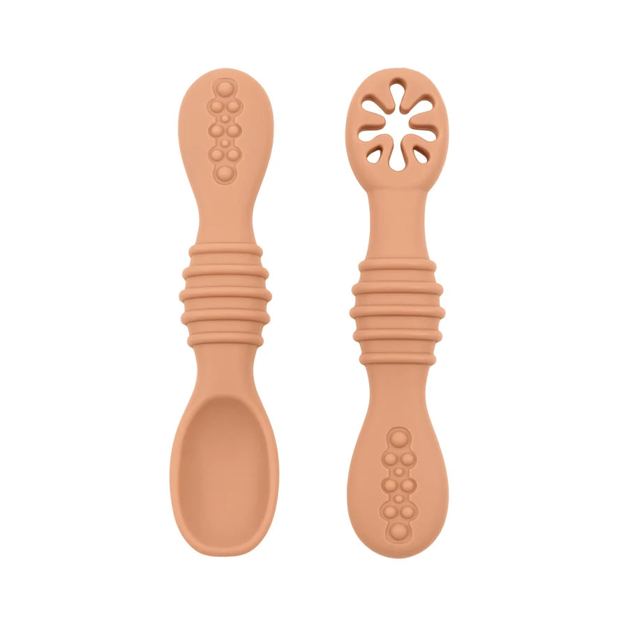 Lot de Cuillère et Fourchette en Silicone pour Bébé sans BPA Idéal pour l'Apprentissage