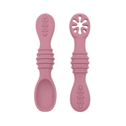 Lot de Cuillère et Fourchette en Silicone pour Bébé sans BPA Idéal pour l'Apprentissage