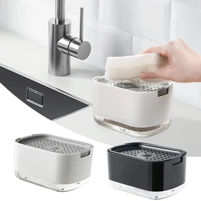 2 in 1 Liquid Soap Dispenser with Sponge Holder