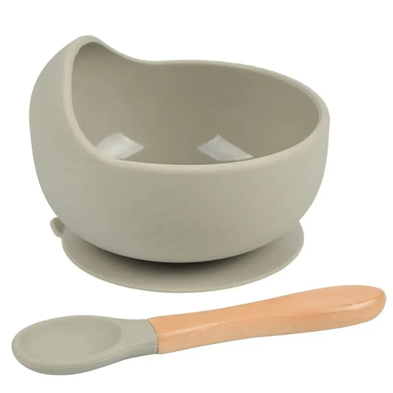 Lot de Bols en Silicone avec Ventouse et Cuillère pour Bébé, Pratique et Sécurisé