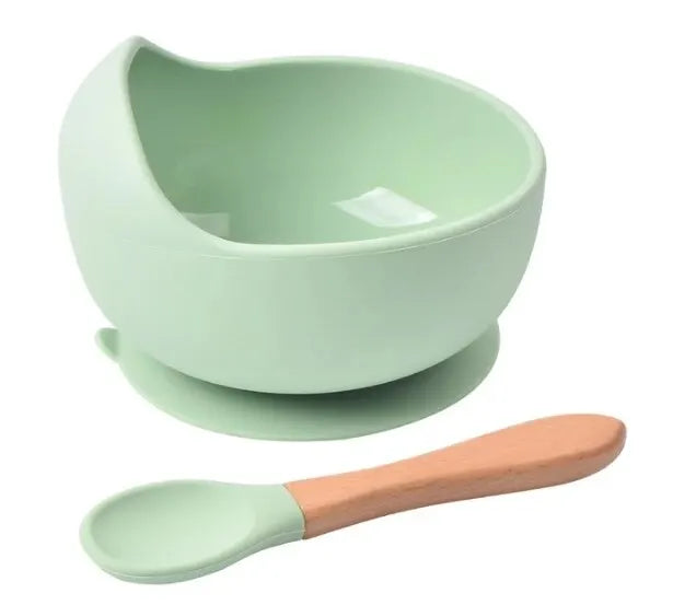 Lot de Bols en Silicone avec Ventouse et Cuillère pour Bébé, Pratique et Sécurisé