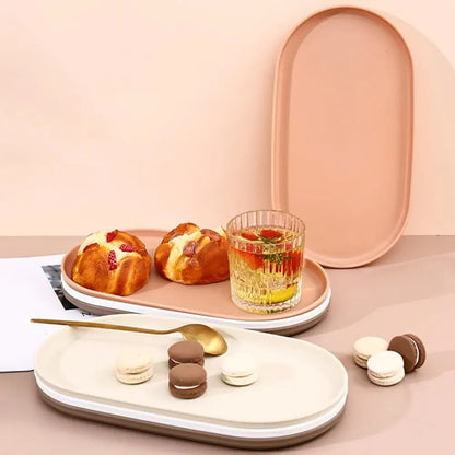 Stackable Oval Tray, Sleek Design, Washable and Reusable Multi-use