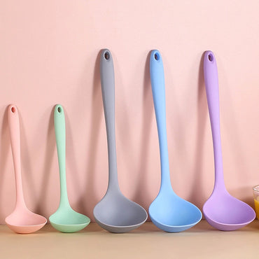 Long Handle Silicone Soup Spoon, Colorful and Practical