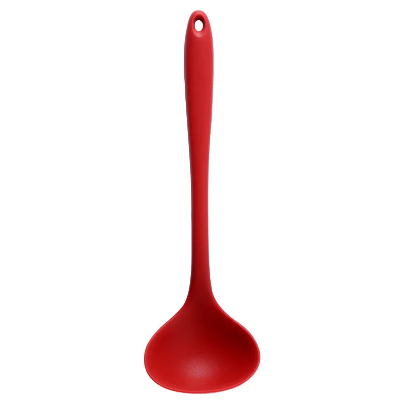 Long Handle Silicone Soup Spoon, Colorful and Practical