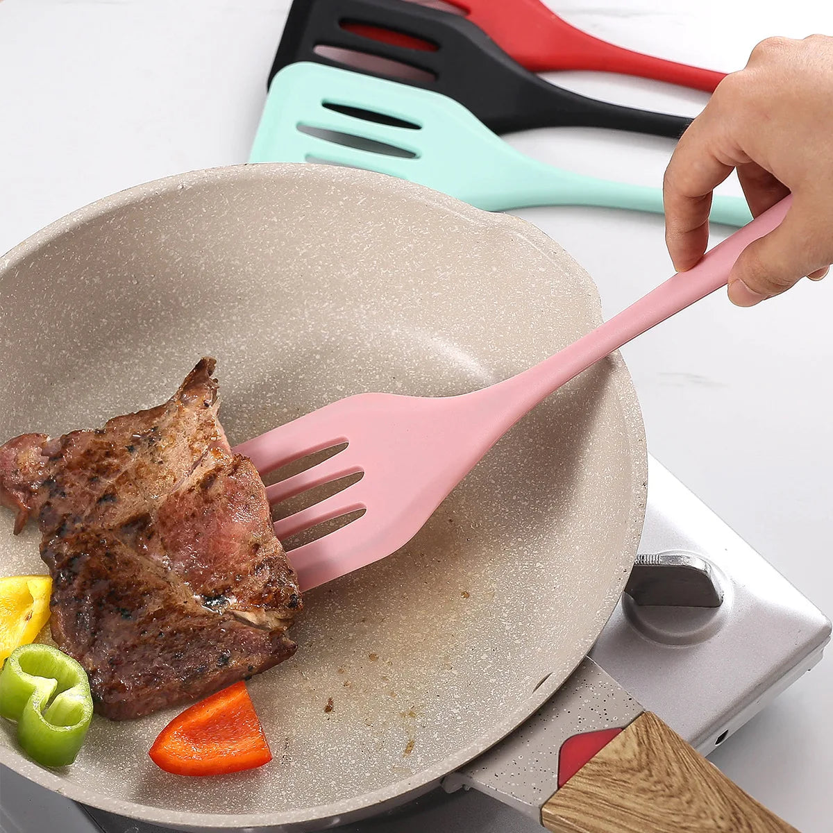 Spatule en Silicone coloré Multiusage pour Cuisine