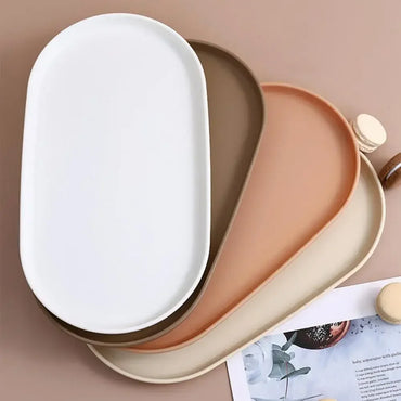 Stackable Oval Tray, Sleek Design, Washable and Reusable Multi-use