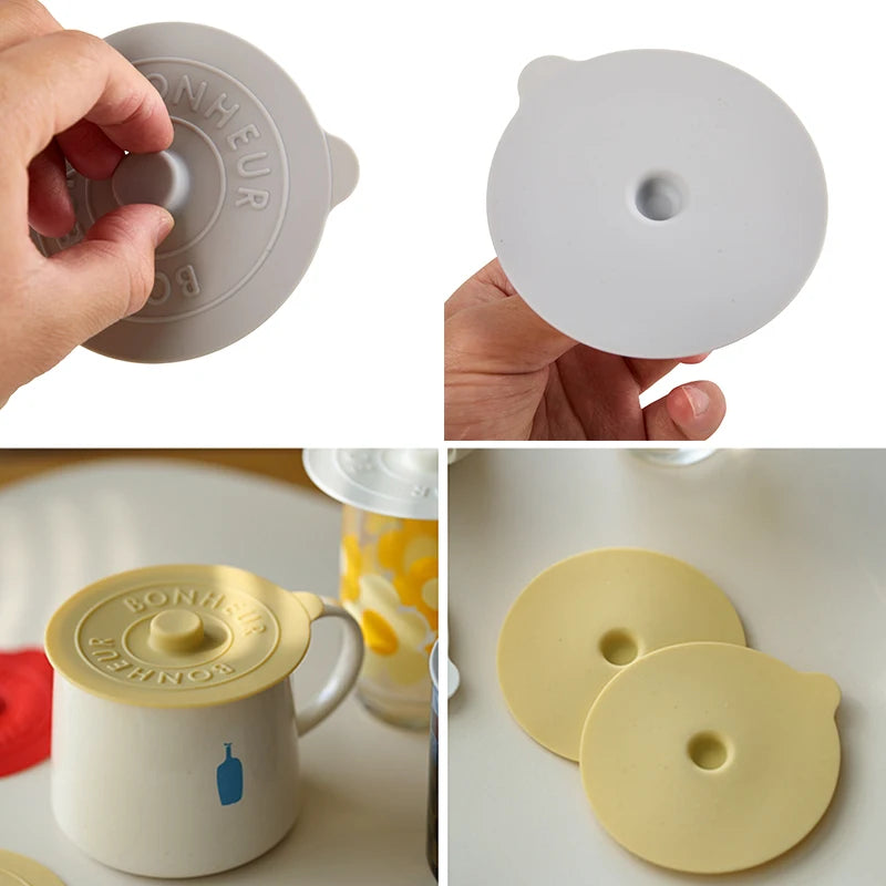 Couvercle en Silicone Alimentaire, Étanche et Réutilisable : Anti-Poussière pour Tasses