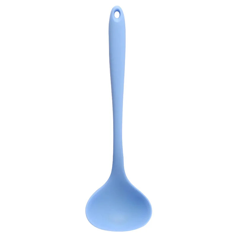 Long Handle Silicone Soup Spoon, Colorful and Practical