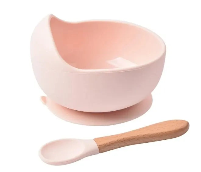 Lot de Bols en Silicone avec Ventouse et Cuillère pour Bébé, Pratique et Sécurisé