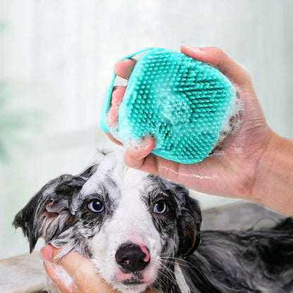 Brosse de Bain en Silicone Doux pour Animaux avec Réservoir à Liquide