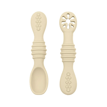 Lot de Cuillère et Fourchette en Silicone pour Bébé sans BPA Idéal pour l'Apprentissage