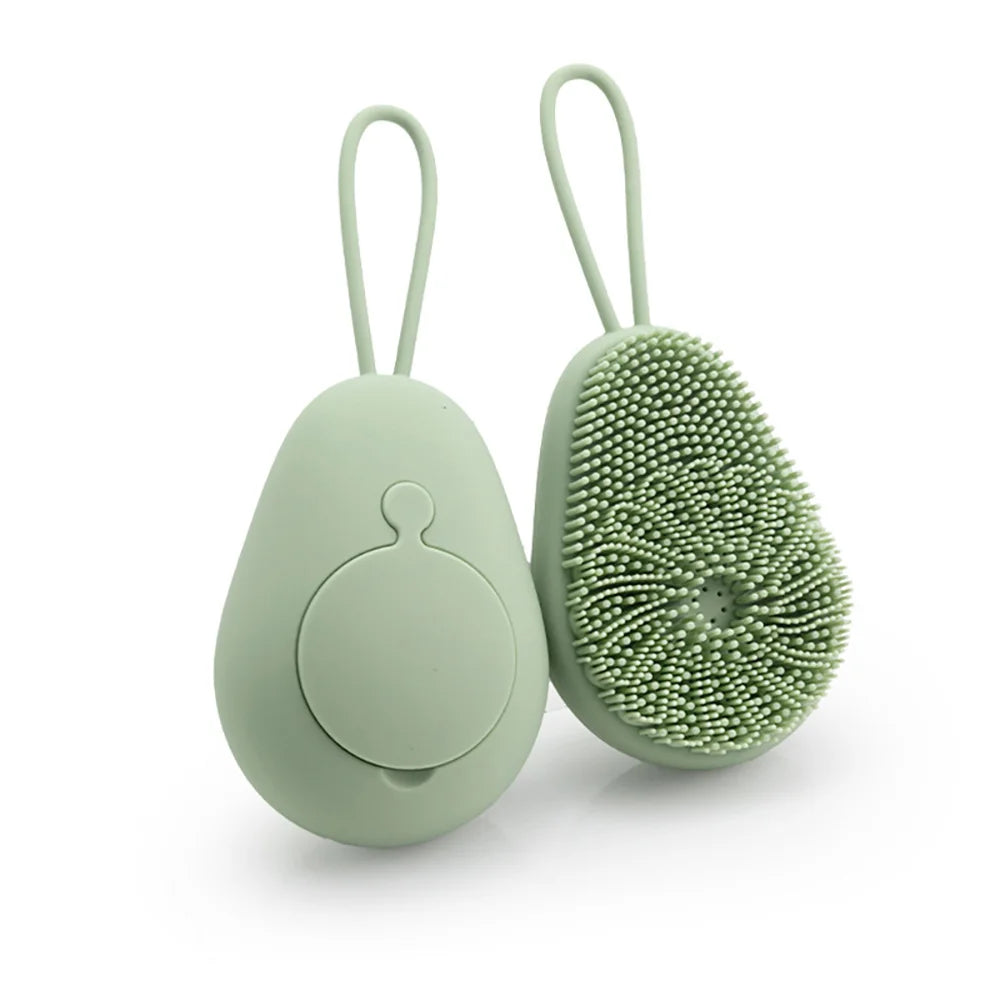 Brosse Exfoliante Douce en Silicone pour Corps avec Réservoir pour Gel Douche