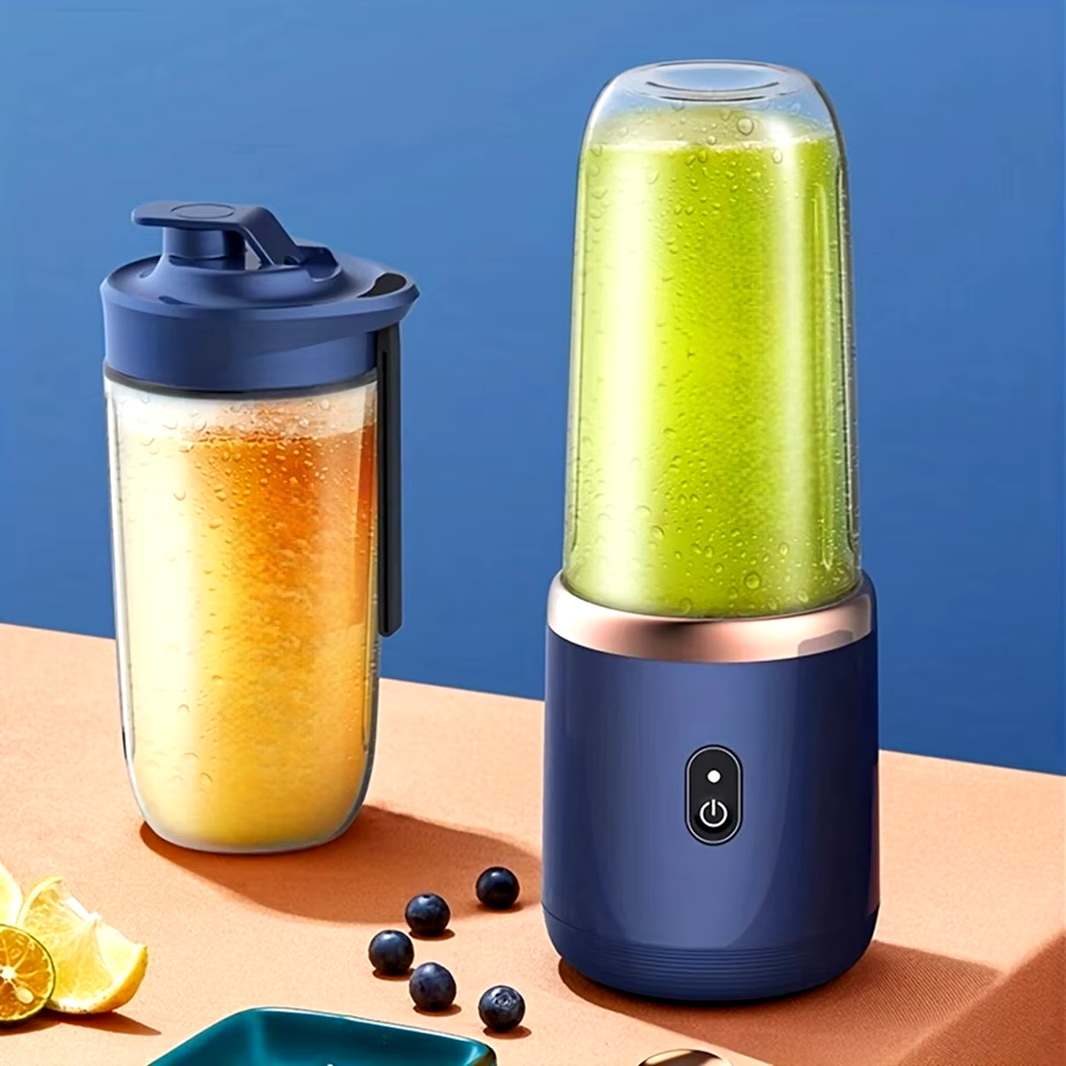 Lot Blender et Shaker Nomade, Compact, Rechargeable USB, Idéal pour Préparer Jus Frais et Smoothies